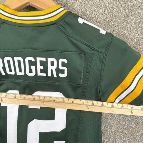 Nike On Field Aaron Rodger’s #12 Green Bay Packers Jersey Youth Small Green NFL - Picture 5 of 6