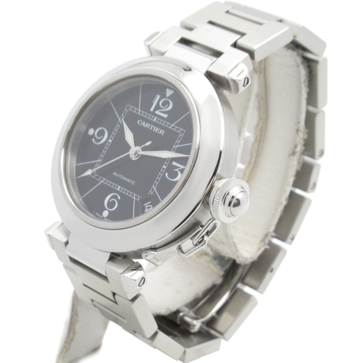 CARTIER Pasha C Small Date Wrist Watch W31076M7 Automatic SS Used - Main Image