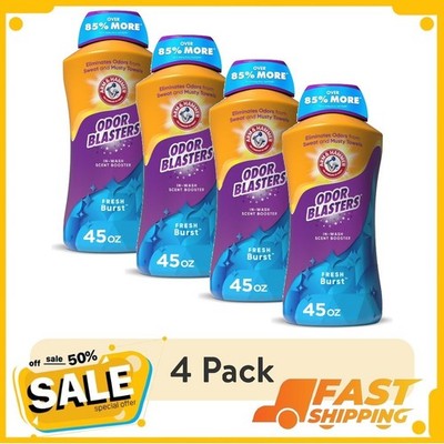 (4 pack) ARM & HAMMER Odor Blasters In-Wash Scent Booster, 45 Oz