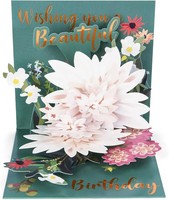 3D Pop Up Geburtstagskarte Lotus Mit Umschlag FüR Frauen MäNner Geschenk