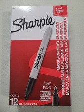 Sharpie Black Permanent Markers Fine Tip 12-Pack   Quick Dry, Fade Resistant