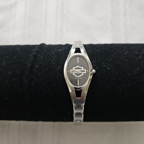 Harley Davidson Ladies Watch Bulova Womens New Battery Stainless Steel 20mm - Picture 3 of 7