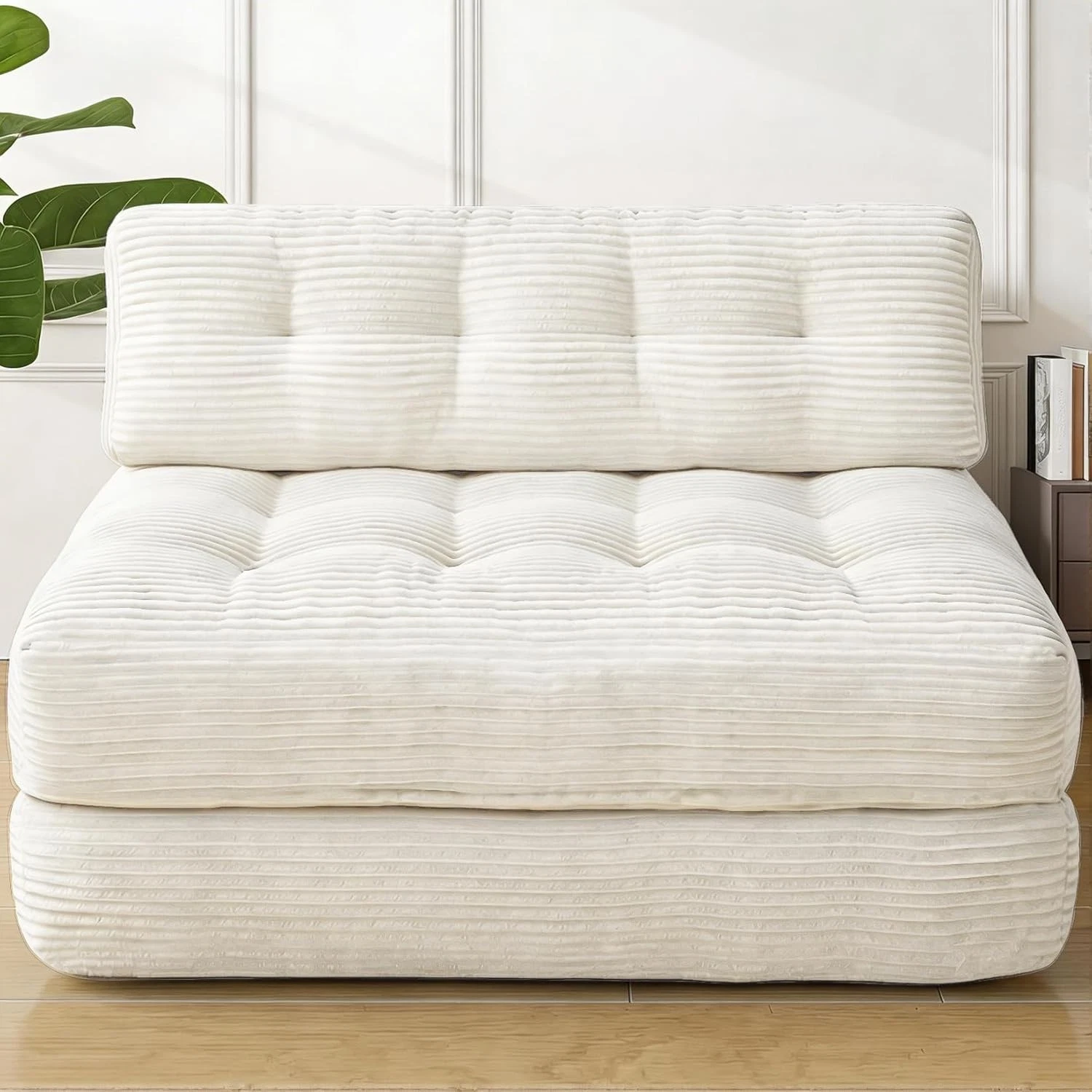 Bed, Convertible Sleeper Chair with Pillow & Handle, Foldable