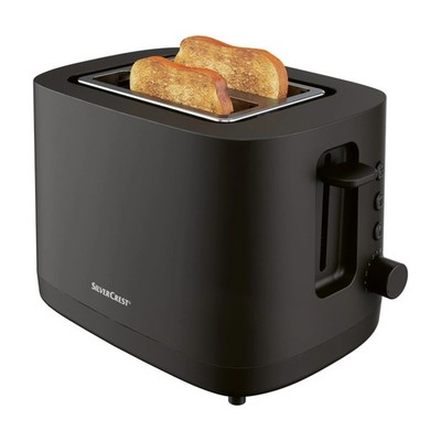 SILVERCREST Doppelschlitz-Toaster schwarz   6 Bräunungsstufen · Brötchenaufsatz