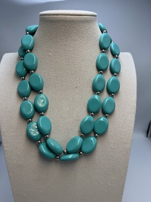 Vintage Turquoise Robert Rose Necklace 18 