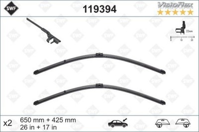 SWF Front Wiper Blade 2pcs 650 425 mm 26/17'' Fits FORD Focus PEUGEOT 6426YW