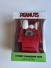 Peanuts Snoopy 4 Port Charging HUB 3 USB-A  1 USB-C Charger Christmas Charlie