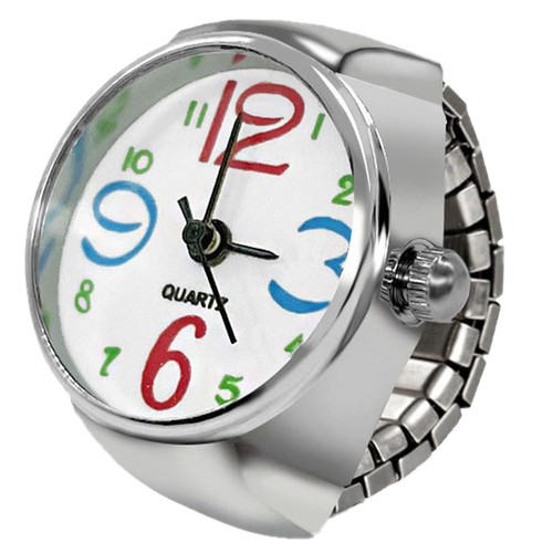 Creative Elastic Round Ring Watch Stainless Steel Finger Quartz Watch Men Women - Foto 15 di 17