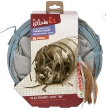 Petlinks Lighted Cat Twinkle Tunnel Sensory Toy Touch-Activated Lights Crinkle