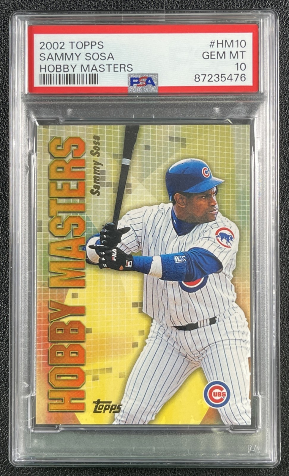 SAMMY SOSA PSA 10 2002 TOPPS BASEBALL #HM10 HOBBY MASTERS CUBS 5476