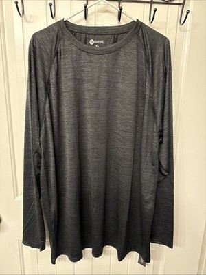 Daresay Mens Performance Dry Fit Long Sleeve Tshirt 3XL Black/gray Mix