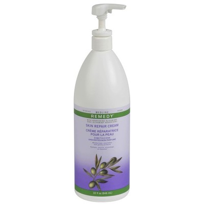 Medline Remedy Unscented Olivamine Skin Repair Cream and Body Lotion, 32 Fluid O