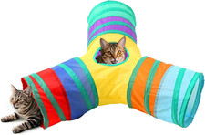Cat Tunnel Toy with Hanging Ball, Cat Tunnel Cat Tunnels for Indoor Cats a Por