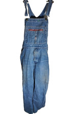 Vintage POINTER Mens Denim Overalls Blue Bibs USA Sz 36x28 Workwear