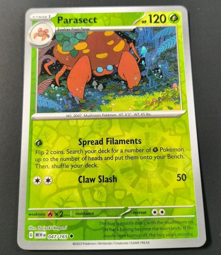 Pokemon 151 Parasect Reverse Holo Uncommon Card 047/165 NM