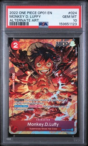 2022 One Piece Monkey D. Luffy Romance Dawn OP01 EN Alternate Art #024 PSA 10