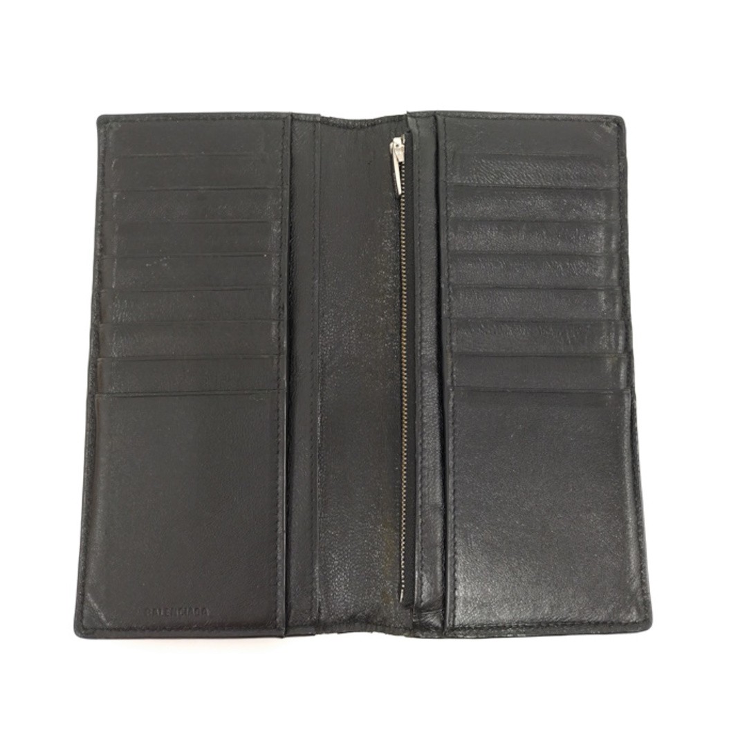 Balenciaga Bifold Long Wallet Logo Leather Black Used SKAI-0 thumbnail 2