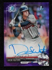 2017 Bowman Draft Chrome Pick Purple Refractor /250 Drew Waters #CDA-DW Auto r1i