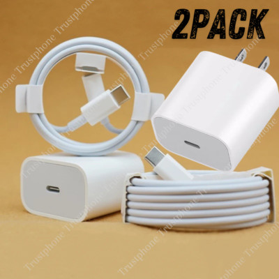 2 Pack Upgrade Super Fast Charger Type C For iPhone 14 13 12 11 Pro Max XS XR 8