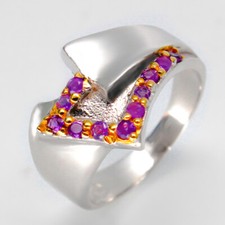 Not Enhanced Natural Amethyst Silver Ring 925 Sterling / RVS54