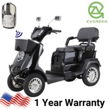 2 Seat Heavy-Duty 4-Wheel Senior Electric Mobility Scooter 1000W 500lbs Capacity