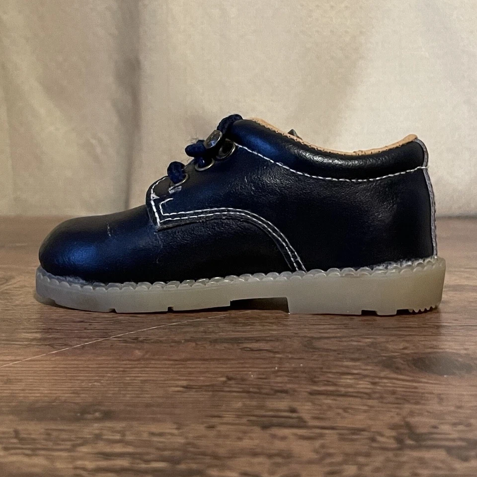 Zapatos vintage años 70 Playclothes niños pequeños talla 6 azul marino mocasín niño Oxford Foto 4 de 4