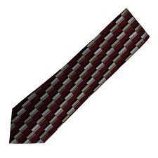 VINTAGE Roberto Villini Couture Multicolor Geometric 100 Silk Neck Tie 56.5"