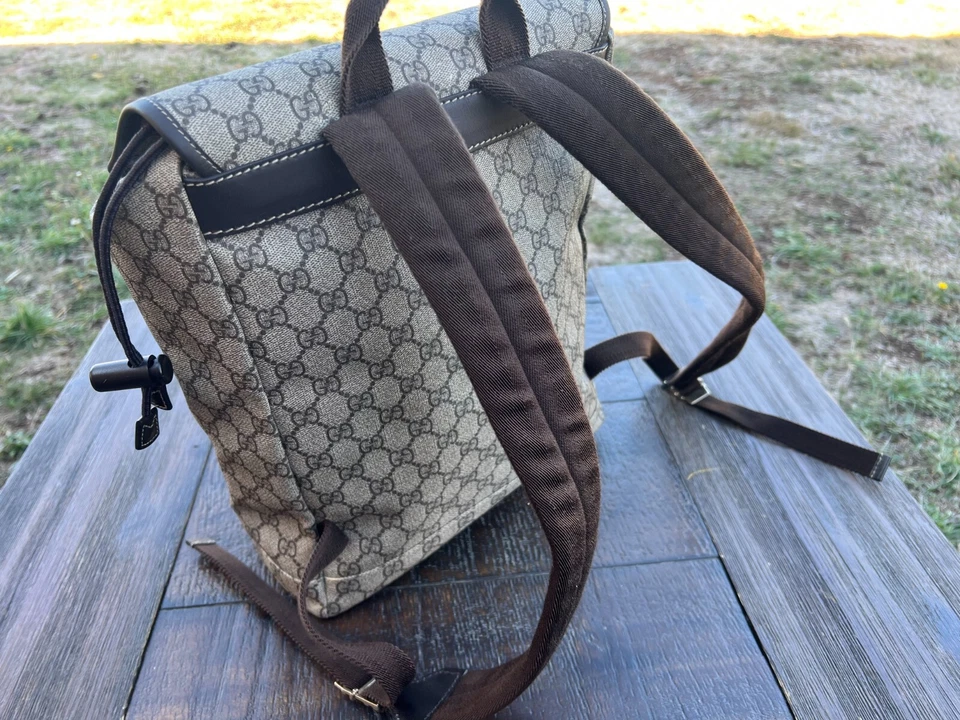 Authentic Gucci GG Supreme Canvas Single Buckle Backpack Bag - Image 4 of 4