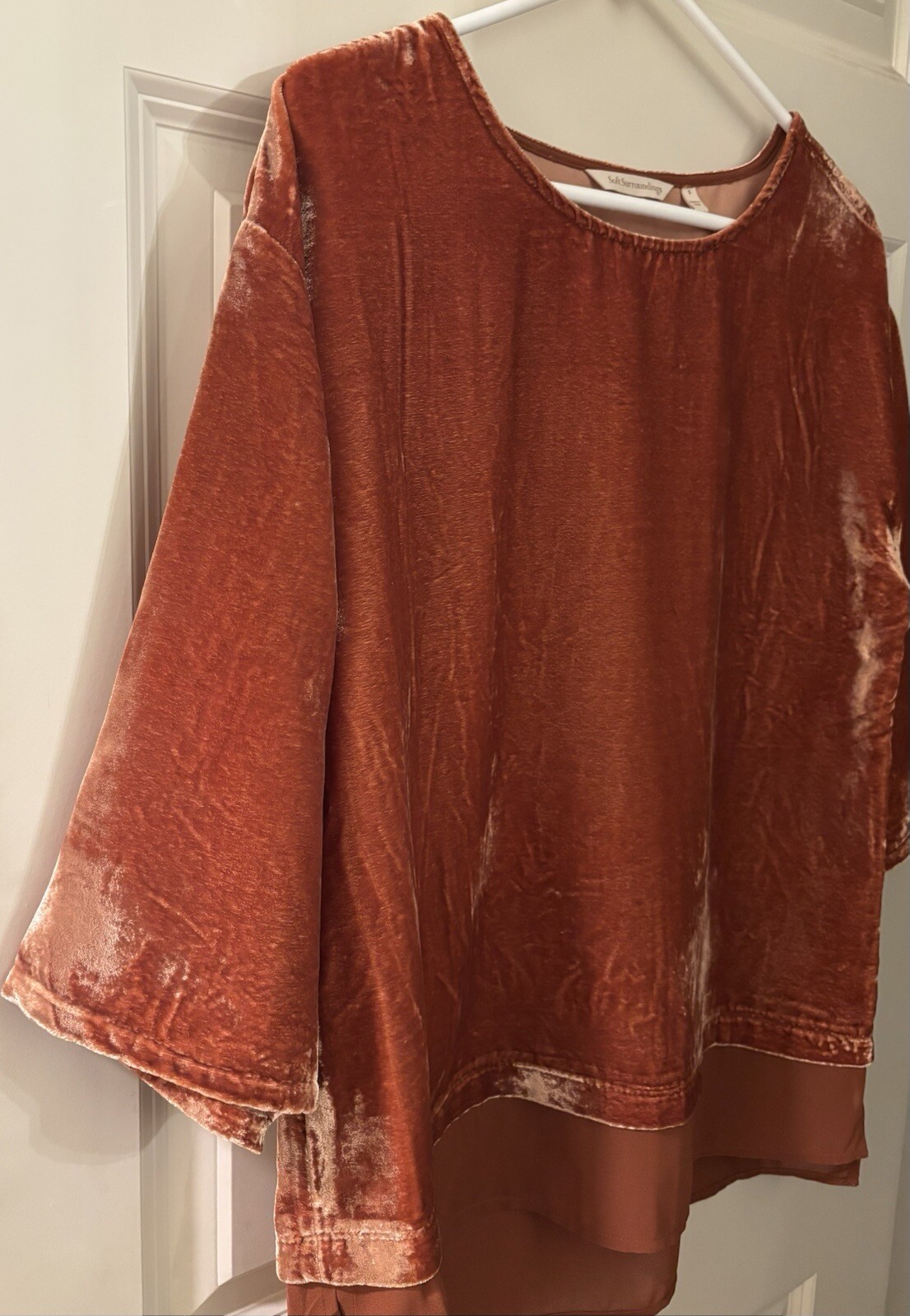 Soft Surroundings Gisella Crushed Velvet Top, Rus… - image 2