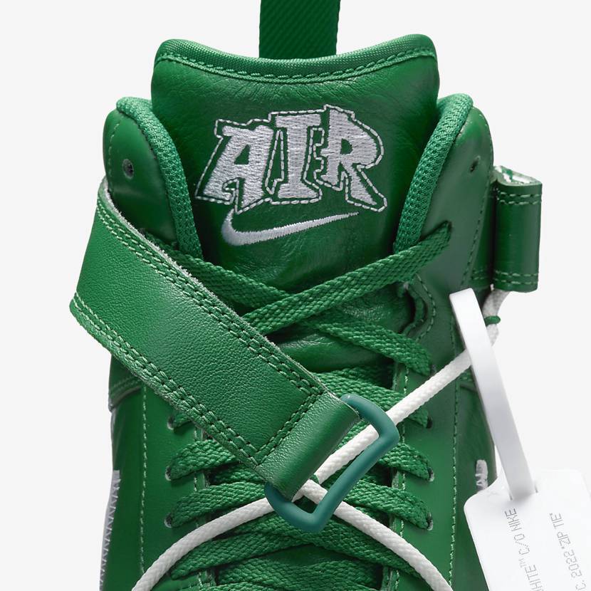 Off-White × Nike Air Force 1 Mid SP LTHR Pine Green DR0500 Off-White × Nike Air Force 1 Mid SP LTHR Pine Green DR0500