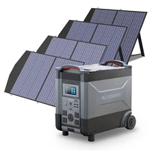 ALLPOWERS 3600W 3456Wh LiFePO4 Portable Power Station with 4X 100W Solar Panel