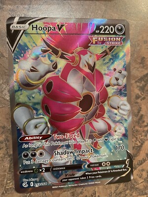 hoopa v pokemon card value HOOPA V 253/264 FULL ART- FUSION STRIKE POKEMON- RARE- HOLO- MINT -PACK  FRESH