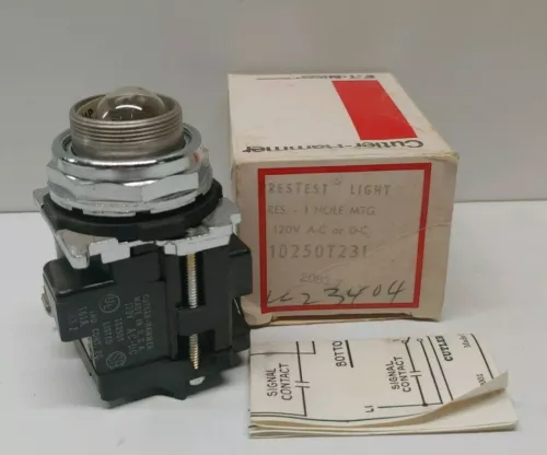 NEW OLD STOCK! CUTLER-HAMMER 120V PUSH TO TEST INDICATING LIGHT 10250T231