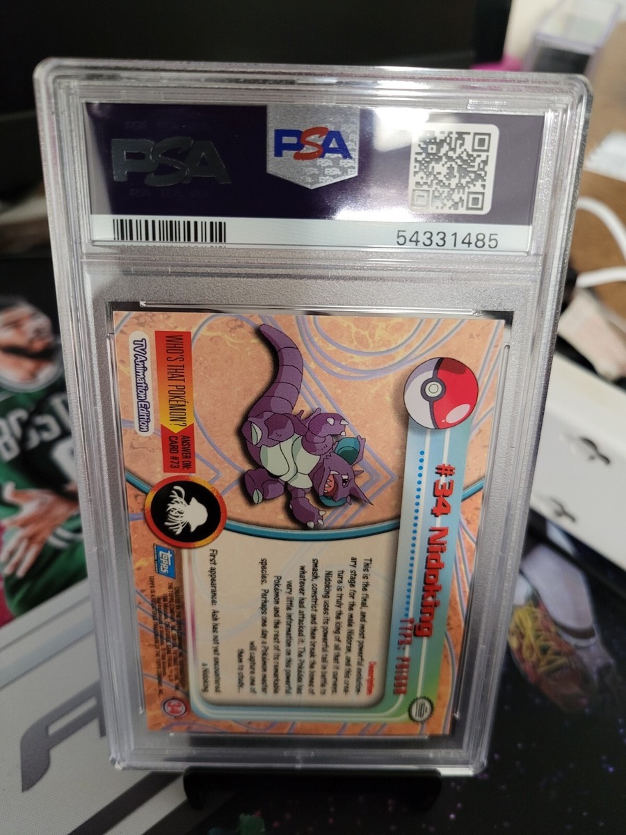 1999 Topps Pokemon TV Nidoking #34 Series 1 Rainbow Foil PSA