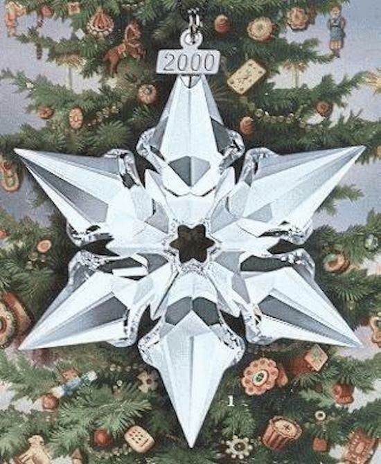 2000~2001~& 2004 Swarovski~Snowflake STAR Annual ORNAMENT 2000~2001~& 2004 Swarovski~Snowflake STAR Annual ORNAMENT