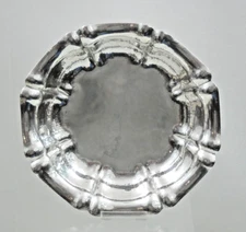 FINE 800 SILVER MODERN FRUIT BOWL HAND WROUGHT / HAMMERED Italy  (not sterling )