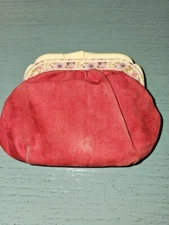 Vintage RGA Bakelite & Red Velvet Clutch Bag W/Original Contents