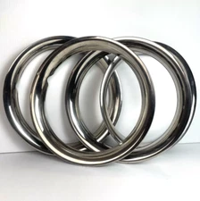 Set of 4 Beauty Rings Wheel Trim Stainless Steel OEM ORIGINAL VINTAGE