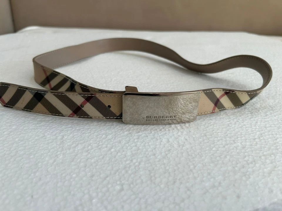RS# Burberry belt nova check beige for women skinny 40 Inches - Image 3 of 4