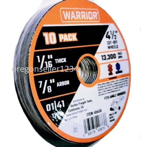 Drill Hog 4-1/2 Cut Off Wheel 4.5" Cutoff Blade Metal Steel Angle Grinder 10Pc