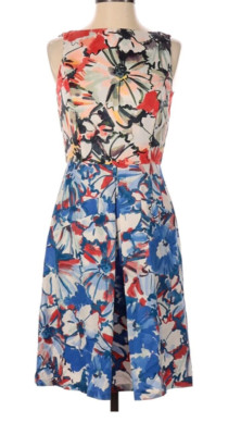 NWT Donna Morgan Dress Sz 14 Sleeveless Mixed Print Floral Garden Party unlined
