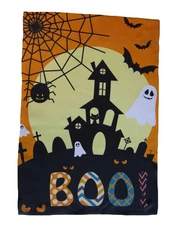 12x18 12"x18" Happy Halloween BOO! Haunted House Vertical Sleeve Flag Garden