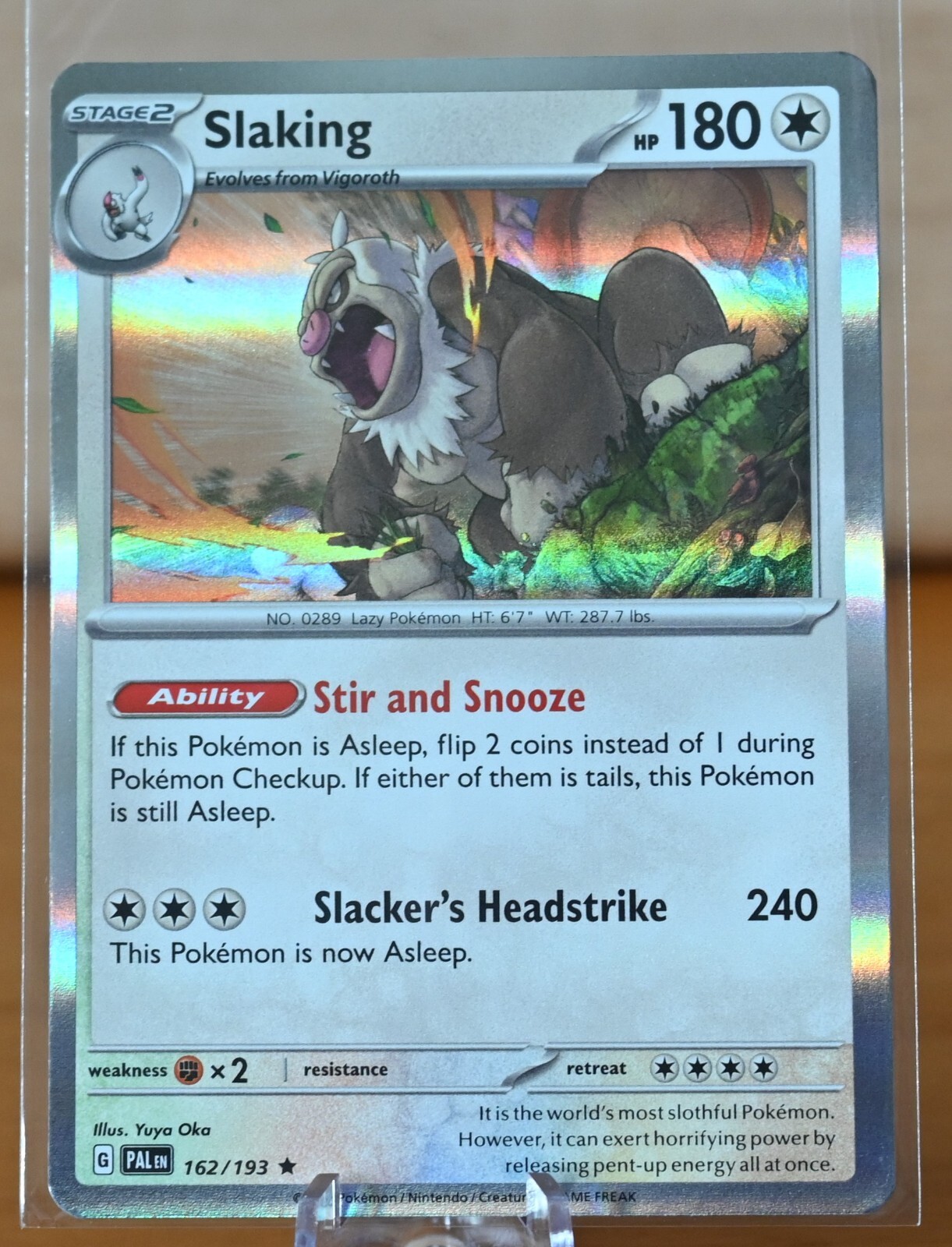 Pokémon TCG: Slaking - 162/193 - Holo Rare - Paldea Evolved - NM