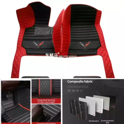 For Chevrolet Corvette 1997-2024 Car Floor Mats Custom Carpet Handmade Cargo - Foto 2 di 19