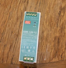 MEAN WELL EDR-120-12 POWER SUPPLY, AC-DC, 12V,10A, 100-264V In, Enclosed, DIN Ra