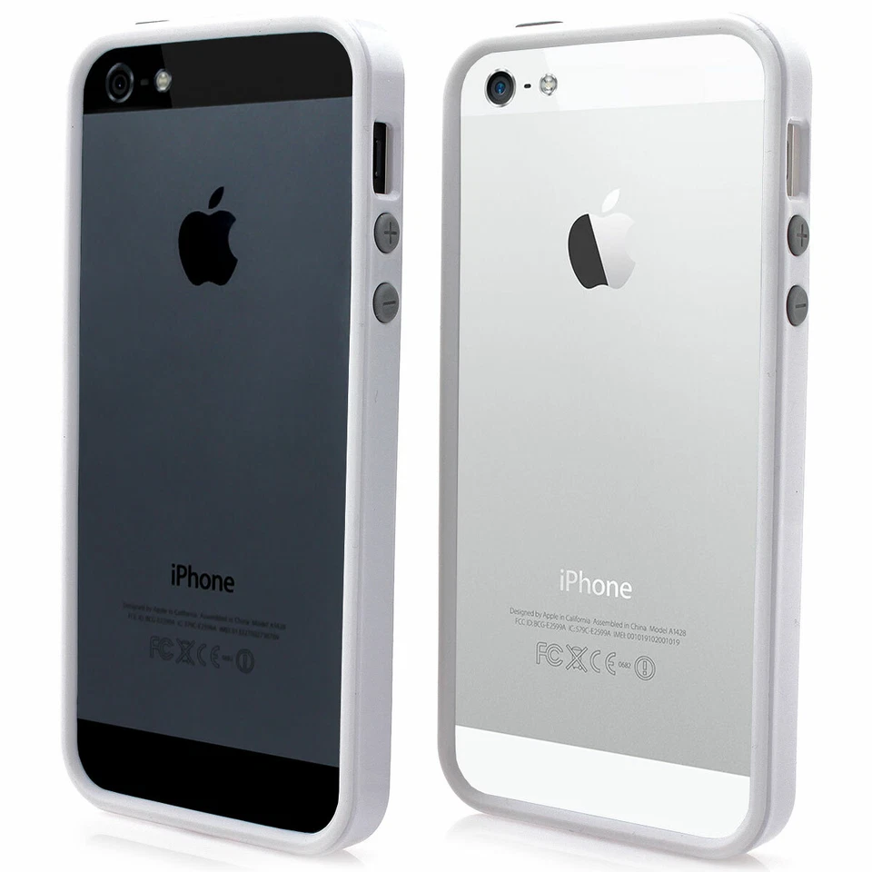 Funda De Silicona TPU Para Apple iPhone 5 5S Bumper Protección Marco Blanco - Imagen 3 de 4