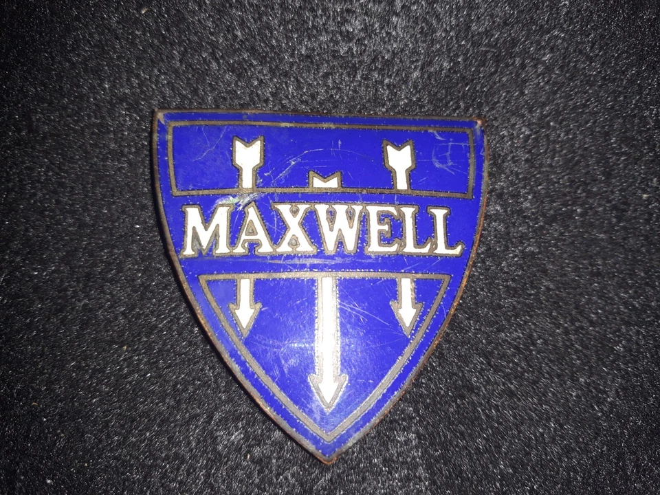 ANTIGUO EMBLEMA RADIADOR AUTOMÓVIL MODELO MAXWELL 25 1922-1925 Foto 3 de 4