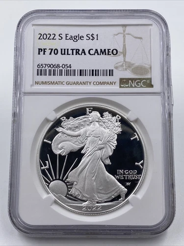 2022-S Proof $1 American Silver Eagle NGC PF 70 Ultra Cameo 1oz .999 Fine Silver