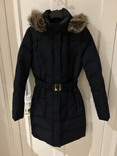 Phase Eight Navy Duck Down & Feather Puffer Coat Size 8 Worn Twice
