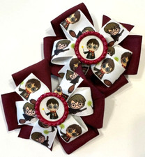 Beautiful Harry Potter Inspired Pigtail hairbows for girls.